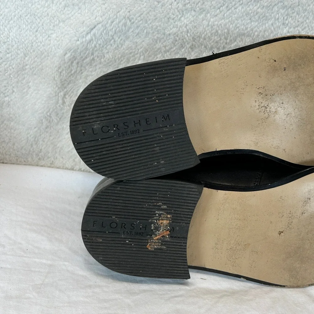 Florsheim Flor 3 Eye Blu‎ Mens Black Leather Square Toe Dress Shoes 11 D 4161-06